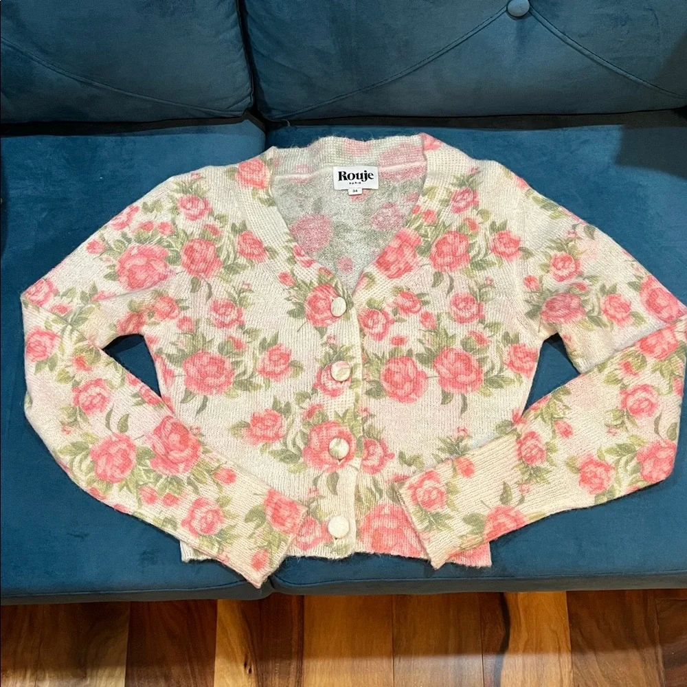 Rouje Floral Sue Cardigan size 34 - Picture 2 of 7